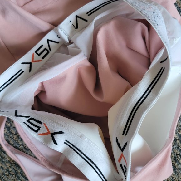 VICTORIAS SECRET Tank Pink VSX Sport w Underwire Workout Top V Neck Size Large - Picture 7 of 14